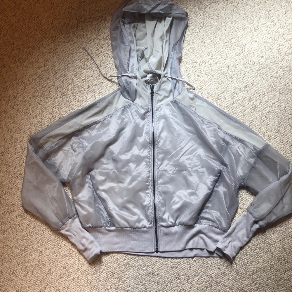 Alo Yoga Zip Up Blue-Gray Hoodie